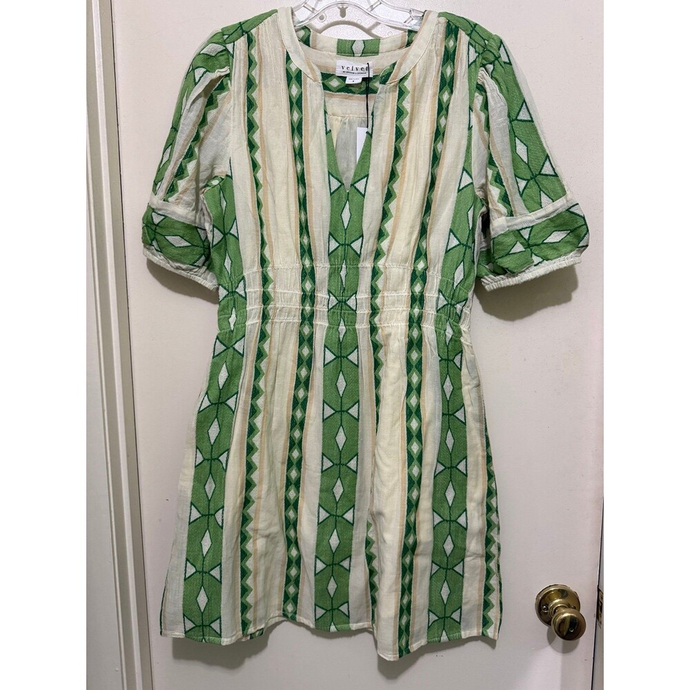 VELVET LUCY PATTERN COTTON MINI DRESS SMALL NWT